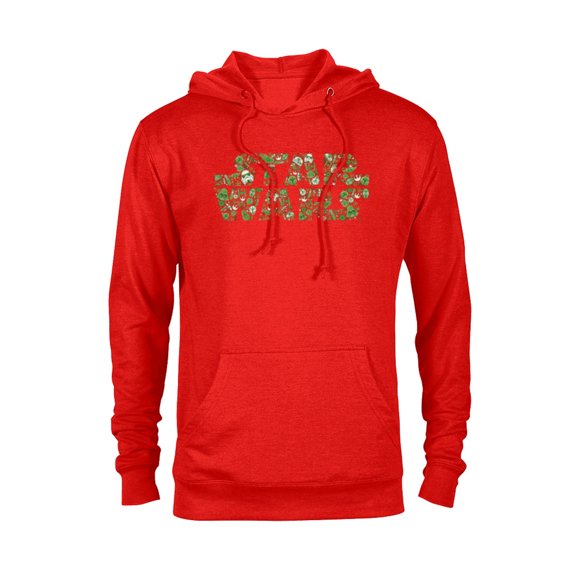 Star Wars Logo Christmas Collage Holiday Standard - Pullover Hoodie for Adults – Customized-Red Heather