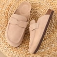 thumbnail image 2 of Zapatillas de corcho Zuecos para mujer Zapatillas de corcho de moda para hombre Zapatillas planas suaves para interiores Zuecos de gamuza de vaca Zapatos de playa para exteriores, 2 of 6
