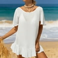 thumbnail image 2 of fatyb Swimsuit Cover up for Women Short Sleeve Bathing Suit Cover up Womens Swimwear Dress for Beach, 2 of 6