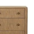 thumbnail image 5 of Hiz 29 Inch 3 Drawer Nightstand with Dual USB Ports Brass Legs Brown, 5 of 7