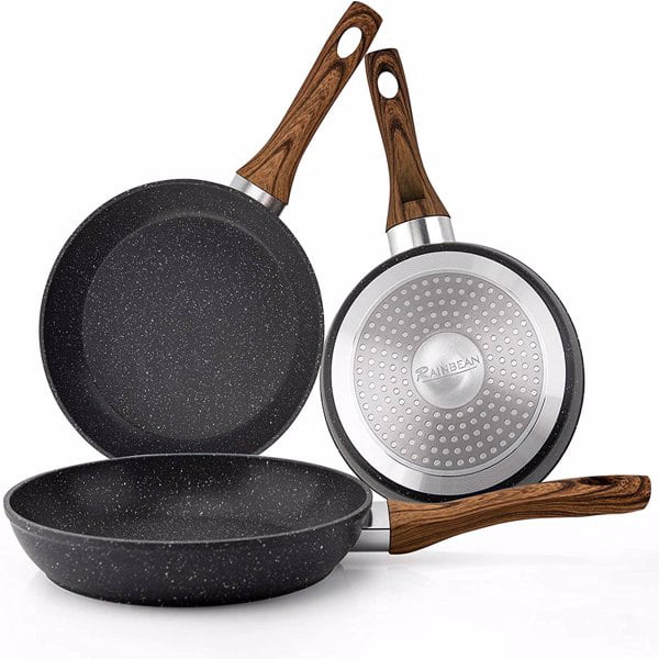 Saucepan Set Belly Pans Non Stick Steel  Pots Bakelite Cookware-Kitchen NEW 
