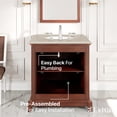 thumbnail image 5 of Eviva Elite Princeton 30" Teak Bathroom Vanity w/ Double Ogee Edge Crema Marfil Top, 5 of 6