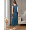 thumbnail image 3 of Weardear Women Summer Maxi Dress 2024 Casual Sleeveless Dress Tiered Boho Flowy Sundress A Line T Shirt Dress with Pocket, 3 of 5