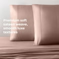 thumbnail image 3 of Cariloha Resort Bamboo Viscose 4-Piece Bed Sheet Set - Cooling, Odor-Resistant, Sustainable, Hypoallergenic, Soft and Durable - Flat and Fitted Sheets and Two Pillowcases - Queen - Blush, 3 of 7