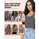 thumbnail image 5 of Crop Top AURUZA sin mangas, espalda nadadora, cuello en U, gris, talla S, 5 of 6