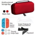 thumbnail image 2 of omrando Hard Carrying Case Compatible with Nintendo Switch (OLED model) and Nintendo Switch,with Playing Stand , Tempered Film for Switch and OLED,Switch Accessories (Black-Red), 2 of 6