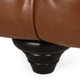 thumbnail image 5 of GDF Studio Marengo Contemporary Tufted 3 Seater Sofa, Cognac Brown Faux Leather and Dark Brown, 5 of 10