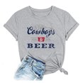 thumbnail image 3 of Trendfront Womens Cowboys Letter Print Tee Summer Fashion Crewneck T-Shirts Short Sleeve Classic Retro Graphic Pullover Trendy Shirts, 3 of 3