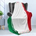 thumbnail image 4 of Hispanic Soft Flannel Fleece Throw Blanket, Mexican Themed Graphic in Flag Colors Cactus and Pepper, Cozy Plush for Indoor and Outdoor Use, 70" x 90", Dark Pink Hunter Green, by Ambesonne, 4 of 5