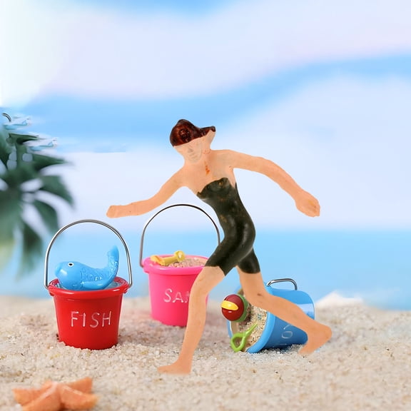 FELTECHELECTR 5Pcs Miniature Beach Figurines Assorted Color For Home Decoration And Educational Exhibit