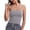 Gray, variant on PInxai Workout Tank Tops Woman with Built in Bras Spaghetti Straps Skinny Athletic Crop Tops Backless Breathable Yoga Tops