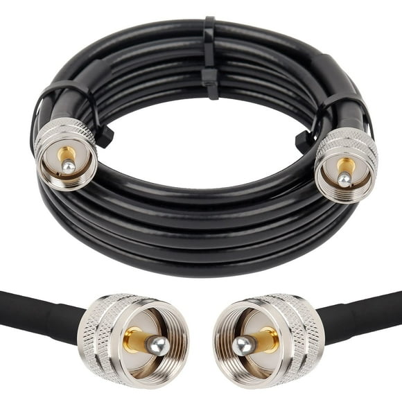MOOKEERF CB Coax Cable RG8x Coaxial Cable 15ft UHF PL259 Male to Male Low Loss CB Antenna Cable PL259 Cable UHF Cable for CB Radio HAM Radio VHF Radio SWR Meter Antenna Analyzer