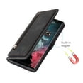 thumbnail image 4 of Zipper Wallet Case for Samsung Galaxy S24 Ultra with Wrist Strap, Premium PU Leather Folding Kickstand Card Holder Flip Case Magnetic Closure Full Body Protection for Samsung Galaxy S24 Ultra, Black, 4 of 9