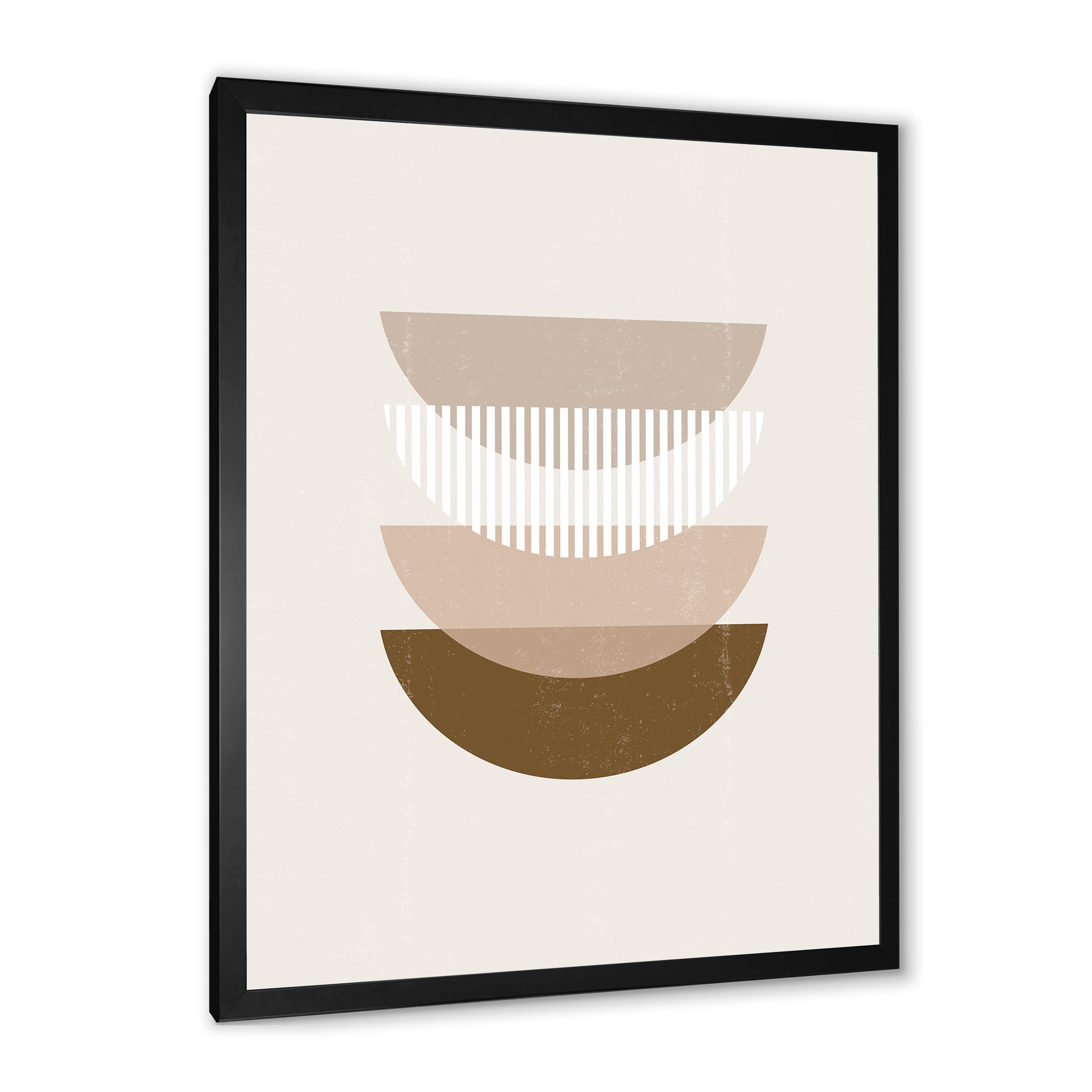 Designart 'Abstract Moon and Sun Geometric Print III' Modern Framed Art Print