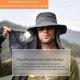 thumbnail image 2 of Summer Quick-drying Men Women Hat Outdoor Face Mask Wide Brim Bucket Hat Sun Protection Wide Brim Cap for Fishing Hunting, 2 of 5
