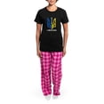 thumbnail image 4 of CafePress - I Stand With Ukraine Flag Support Ukraine Pajamas - Women's Short Sleeve Print T-Shirt and Pants Dark Cotton Pajama Set, 4 of 7