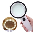 thumbnail image 1 of Lupa óptica de doble capa grande de 10 aumentos con luz LED, lente de 90 mm, lupa para joyería, 1 of 12
