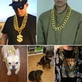 thumbnail image 4 of 2 PCS Eye Catching Rapper Chains Gold Chain Necklace Fashionable Hip Hop Necklace Unique Accessory for Parties Cosplay, 4 of 18