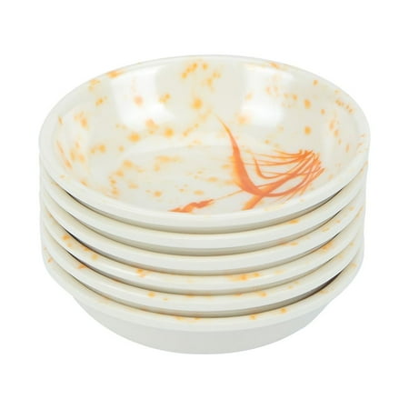 

6pcs Melamine Sauce Plates Reusable Sauce Container Small Dipping Dish for Restaurant Home (Autumn Grass)