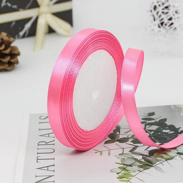 Zhuge Cintas para embalaje de cajas de regalo, cinta de 1 cm, cinta para el cabello trenzada, cintas para embalaje de regalo y decoración de flores (rojo melocotón)