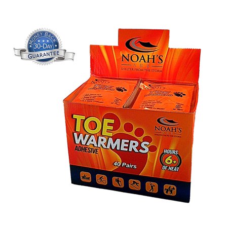 Disposable Toe Warmers by Noah's Ark - Long Lasting Instant Air Activated Heat