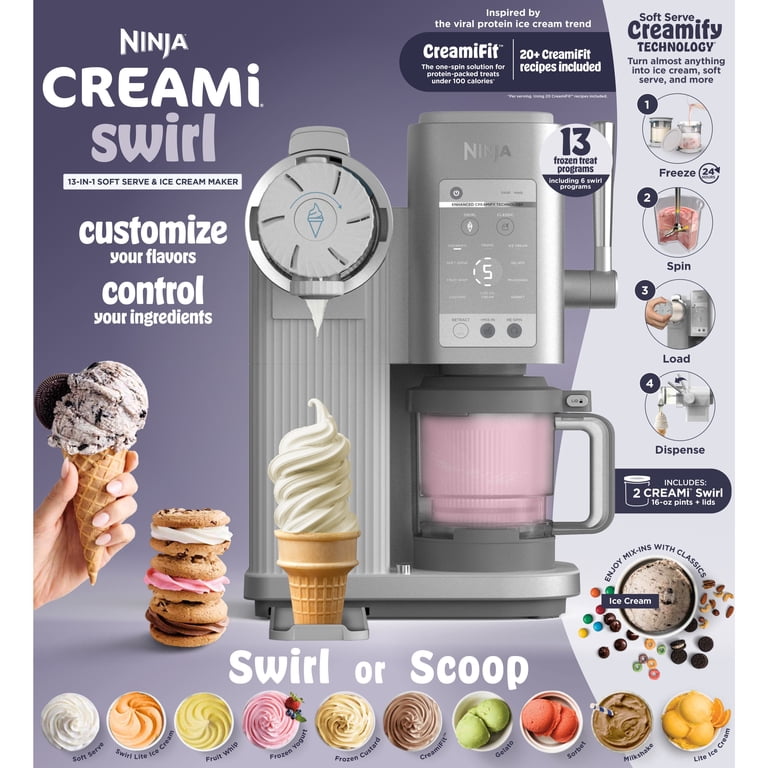 Máquina de helados NINJA - Creami Swirl NC701EU - Capacidad 480 ml - 13