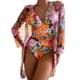 thumbnail image 1 of MKLEKYY Trajes De Baño Mujer Women Floral Print Swimsuits Deep V Neck Swimwear Women 2 Bathing Suit Sexy Monokini Suits Summer Wear Beach Cover Ups, 1 of 6