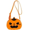 thumbnail image 2 of Spencer Halloween Purse Pumpkin Purse Crossbody Bag Novelty Devil Shoulder Bag PU Leather Cross Body Purse Handbag, Orange, 2 of 9