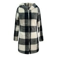 thumbnail image 5 of NAFUU Womens Jacket Women's Long Flannel Plaid Jacket Fall Winter Zip Up Open Front Cardigan Outerwear Mid-Length Soft Cozy Warm Coats Warm Outerwear, 5 of 5