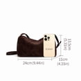 thumbnail image 4 of Genuine Leather Shoulder Bag, Women's Suede Barrel Underarm Crossbody Purse, 4 of 6