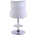 thumbnail image 3 of Pemberly Row 43.7"-51.6" Adjustable Swivel Velvet Bar Stools in Ash (Set of 2), 3 of 7