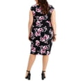 thumbnail image 2 of Connected Apparel Womens Plus Floral Print Mini Shift Dress, 2 of 2