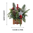 thumbnail image 3 of Honmine Artificial Mini Christmas Tree with Burlap Base, 11 Inches Tabletop Christmas Tree with Pine Cones and Red Berries, Christmas Tree with Poinsettia for Table Holiday Decoration, 3 of 6