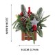 thumbnail image 3 of Adornos navideños, regalos navideños, adornos de escritorio con estilo rústico navideño, insertos de ramas de lino y bayas, adornos para mostrador de muebles. Injerto de patio., 3 of 6