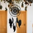 thumbnail image 2 of Atrapasueños blanco: atrapasueños negro: atrapasueños con cuentas y plumas para decoración de dormitorio, hogar, coche, dormitorio, 20,5 cm de diámetro, 2 of 5