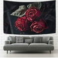 thumbnail image 2 of FREEAMG Tapestry Vintage Chic Flower Dry Red Roses Tapestry Wall Hanging Decorative Wall Tapestries Wall Art Wall&nbsp;Blanket&nbsp;Bedding Tapestry for Bedroom Living Room Dorm Home Decor 80"x60", 2 of 7