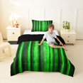 thumbnail image 3 of Manfei Pixel Vertical Streak Twin Comforter Sets, Green Block Bedding Set, Green Black, Black Reversible 2 Pieces, 1 Comforter and 1 Pillowcase, 3 of 6