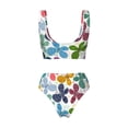 thumbnail image 6 of Rocae Colorful Butterflies for Bikini Set for Women Two Piece Sexy High Swimsuits Split Crossover Bikini Medium, 6 of 9
