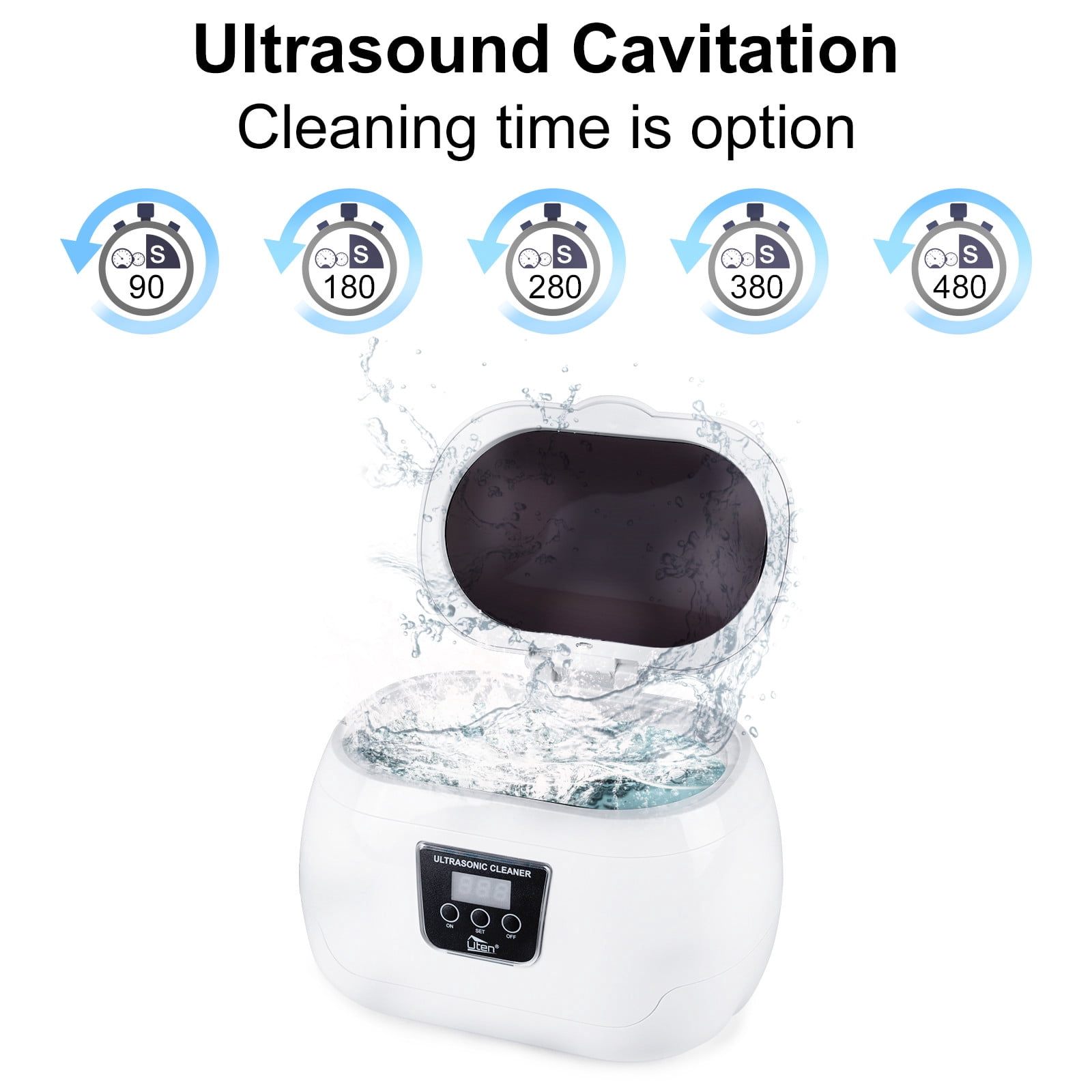 Himaly Professional Ultrasonic Cleaner, 600ml Jewelry Polisher with Digital Timer for Eye Glasses, Watches, Jewelry