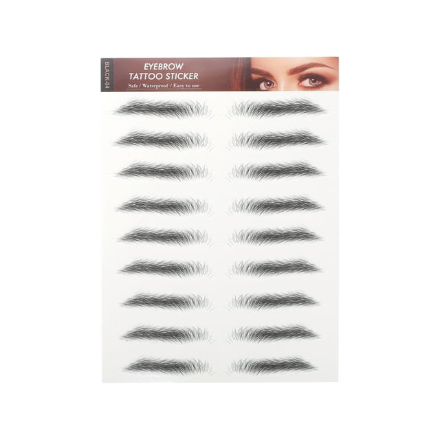 Unique Bargains Tatouage Simulation Sourcils pour Femmes 1 Pce Épais-Racis, Noir