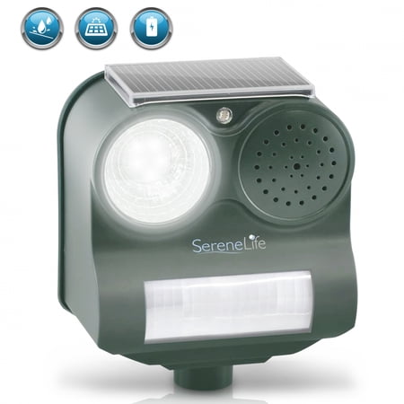 Serene Life PSLSAR4 - Solar Power Bird & Bat Animal Pest Repeller, Outdoor Electronic Motion Detector Alert Sensor