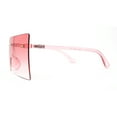 thumbnail image 4 of Oversize Rimless Shield Square Rectangle Large Sunglasses All Pink, 4 of 4