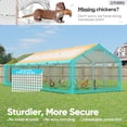 thumbnail image 3 of Quictent Premium Heavy Duty Chicken Coop with Waterproof Cover, Secure Outdoor Poultry Pen Run for 40+ Poultry, 0.78" Wire Gaps & Lockable Doors, 9x23x6.5FT, 3 of 9