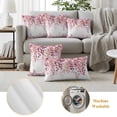 thumbnail image 5 of Outdoor Pillow Covers 16x16 Set of 2, Pink Eucalyptus Leaves Waterproof Patio Throw Pillow Covers for Couch Sofa Chair, Summer Botanical Watercolor Decorative Pillowcases for Throw Pillows, 5 of 9