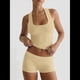 thumbnail image 5 of Conjunto de Shorts Deportivos Ajustados para Mujer: Top Sin Mangas y Shorts Amarillo S, 5 of 9