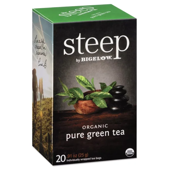 New Bigelow steep Tea Pure Green 0.91 oz Tea Bag 20/Box 17703