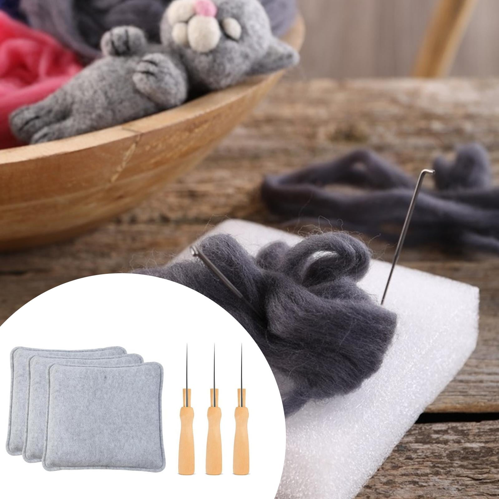 3 Pieces Needle Felting Pads Wool Mat Professional Tools Wear Resistant Fiber for DIY Hobbyists