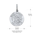 thumbnail image 3 of 14K White Solid Gold St. Michael Pray For Us Charm Pendant with 0.9mm Wheat Chain Necklace - 22", 3 of 4