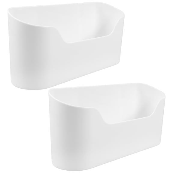 NICEXMAS 2Pcs Adhesive Cabinet Door Organizer White ABS Storage Box for Kitchen Bathroom Wall Mounted Holder
