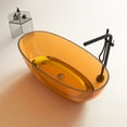 thumbnail image 2 of Vanity Art 59" x 30” Oval Shaped Stone Resin Freestanding Bathtub, Contemporary Design Soaking Tub with Overflow and Integrated Pop Up Drain, 2 of 4